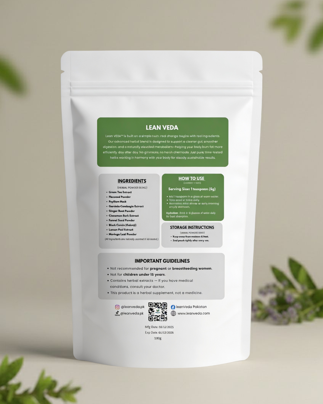 Lean VEDA™ Herbal Fat Loss Support Powder.